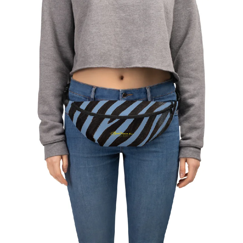 Blue Zebra Fanny Pack Chic Handbags At Special Promotional Prices