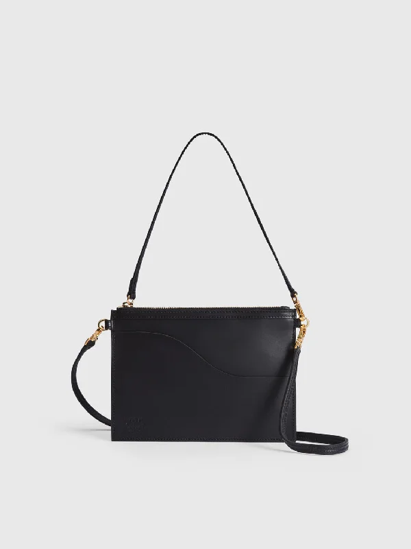 Buonarroti Black Leather Pouch Iconic Handbags At Unbeatable Prices