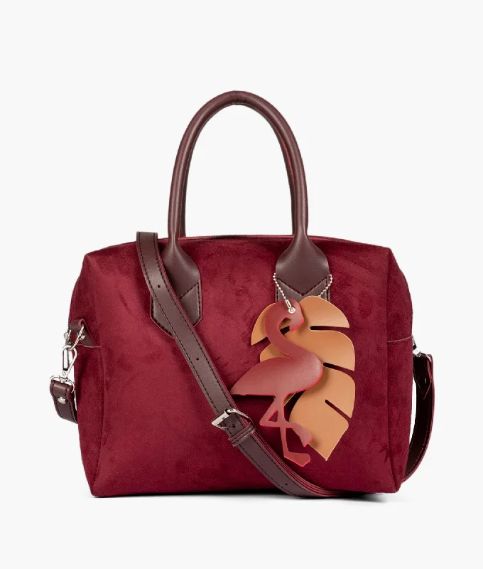 Burgundy suede mini bowling bag Premium Handbags At Exclusive Prices