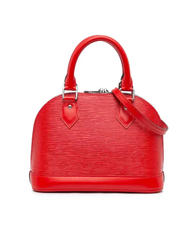 Epi Leather Alma BB with Rolled Handles and Detachable Strap Stylish Totes, Special Discounts Epi Leather Alma BB with Rolled Handles and Detachable Strap Stylish Totes, Special Discounts