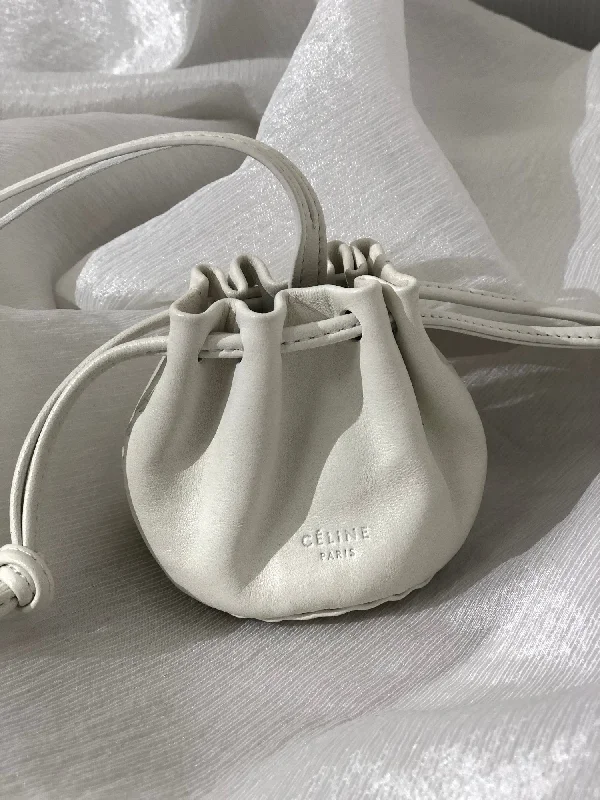 CELINE Logo Embossed Drawstring Pouch White Vintage awkw87 Designer-Inspired Bags At Reduced Prices CELINE Logo Embossed Drawstring Pouch White Vintage awkw87 Designer-Inspired Bags At Reduced Prices
