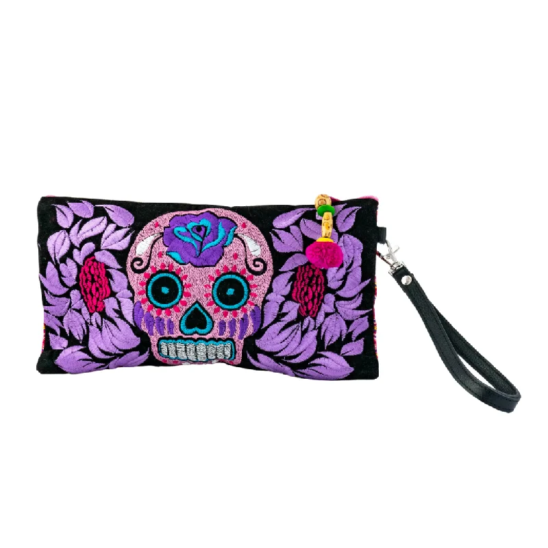 Culturas Embroidered Sugar Skull Wristlet - Thailand Chic Bags, Shop Now & Save