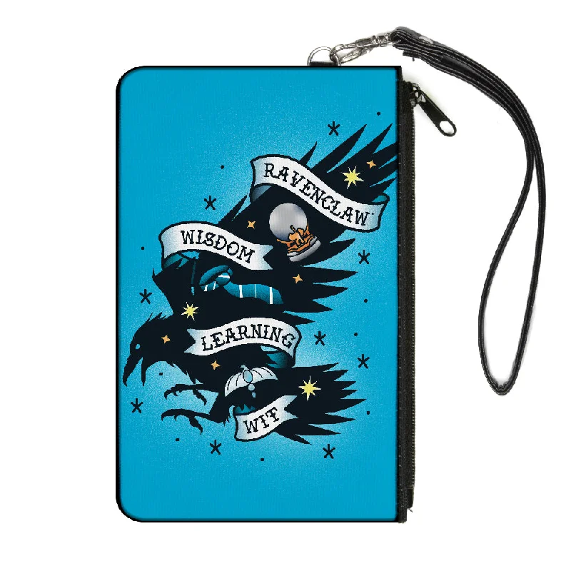 Canvas Zipper Wallet - LARGE - Harry Potter RAVENCLAW Eagle WISDOM LEARNING WIT Tattoo Blue Sleek And Stylish Handbags At Lower Prices Canvas Zipper Wallet - LARGE - Harry Potter RAVENCLAW Eagle WISDOM LEARNING WIT Tattoo Blue Sleek And Stylish Handbags At Lower Prices