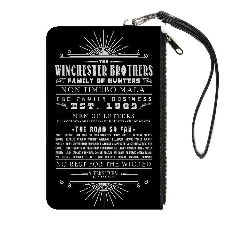 Canvas Zipper Wallet - LARGE - Supernatural Quotes Scroll Black White The Bag Sale You've Been Waiting For Is Here Canvas Zipper Wallet - LARGE - Supernatural Quotes Scroll Black White The Bag Sale You've Been Waiting For Is Here