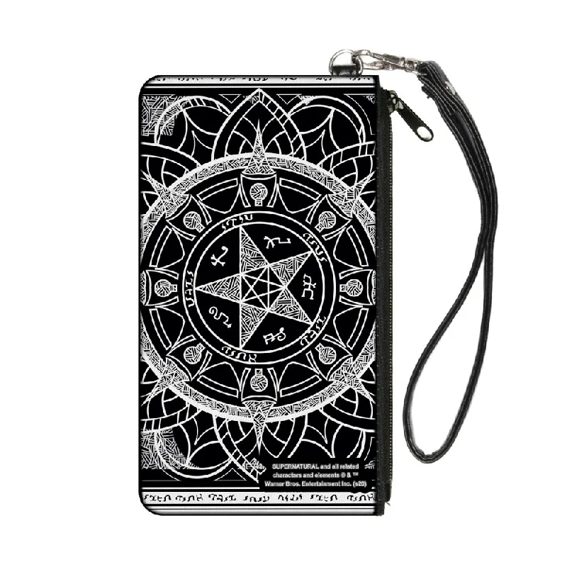Canvas Zipper Wallet - SMALL - Supernatural Devil's Trap Symbol CLOSE-UP Black White Timeless Handbags Now At Special Discounts Canvas Zipper Wallet - SMALL - Supernatural Devil's Trap Symbol CLOSE-UP Black White Timeless Handbags Now At Special Discounts