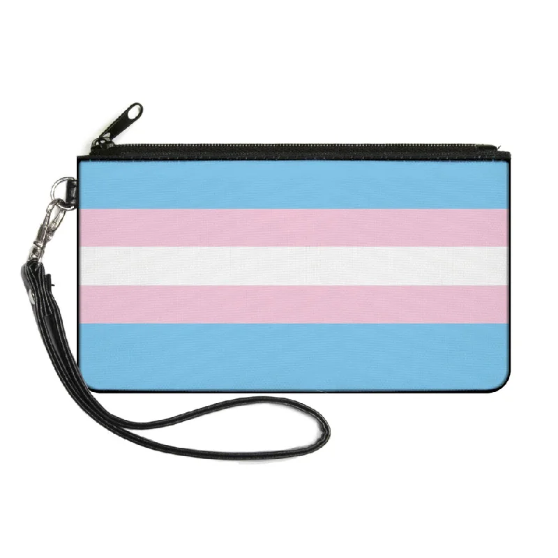 Canvas Zipper Wallet - SMALL - Flag Transgender Baby Blue Baby Pink White Designer Bags At Exclusive Clearance Prices Canvas Zipper Wallet - SMALL - Flag Transgender Baby Blue Baby Pink White Designer Bags At Exclusive Clearance Prices
