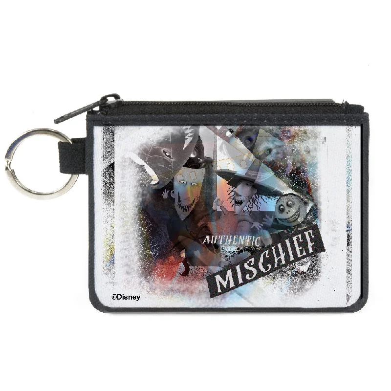 Canvas Zipper Wallet - MINI X-SMALL - The Nightmare Before Christmas Lock Shock & Barrel Trio AUTHENTIC MISCHIEF White Multi Color Classic Totes At Unbeatable Deals