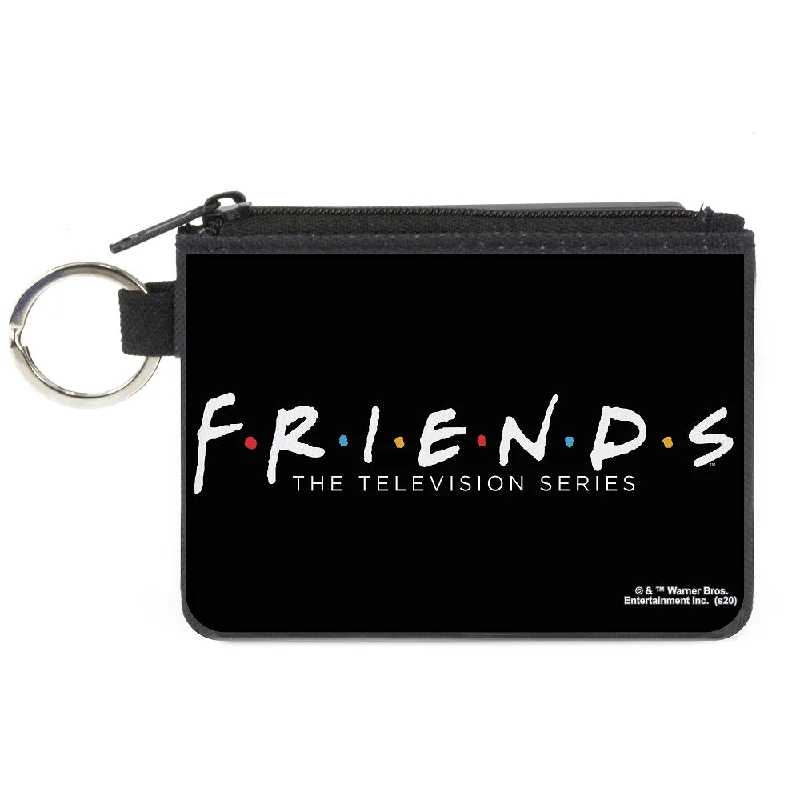 Canvas Zipper Wallet - MINI X-SMALL - FRIENDS-THE TELEVISION SERIES Logo Black White Multi Color Best Deals On Premium And Casual Bags – Act Fast