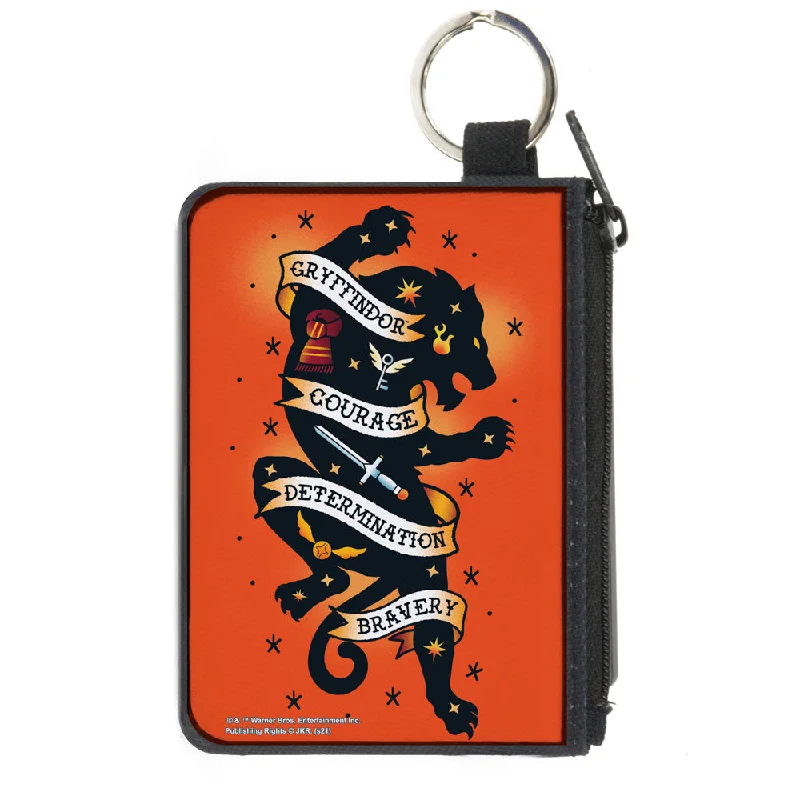 Canvas Zipper Wallet - MINI X-SMALL - Harry Potter GRYFFINDOR Lion COURAGE DETERMINATION BRAVERY Tattoo Orange Fashionable Crossbody Bags At Special Offers Canvas Zipper Wallet - MINI X-SMALL - Harry Potter GRYFFINDOR Lion COURAGE DETERMINATION BRAVERY Tattoo Orange Fashionable Crossbody Bags At Special Offers