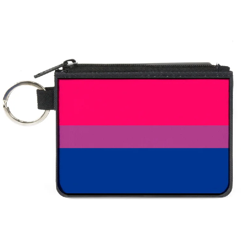 Canvas Zipper Wallet - MINI X-SMALL - Flag Bisexual Pink Purple Blue Upgrade Your Look With Fashionable Bags