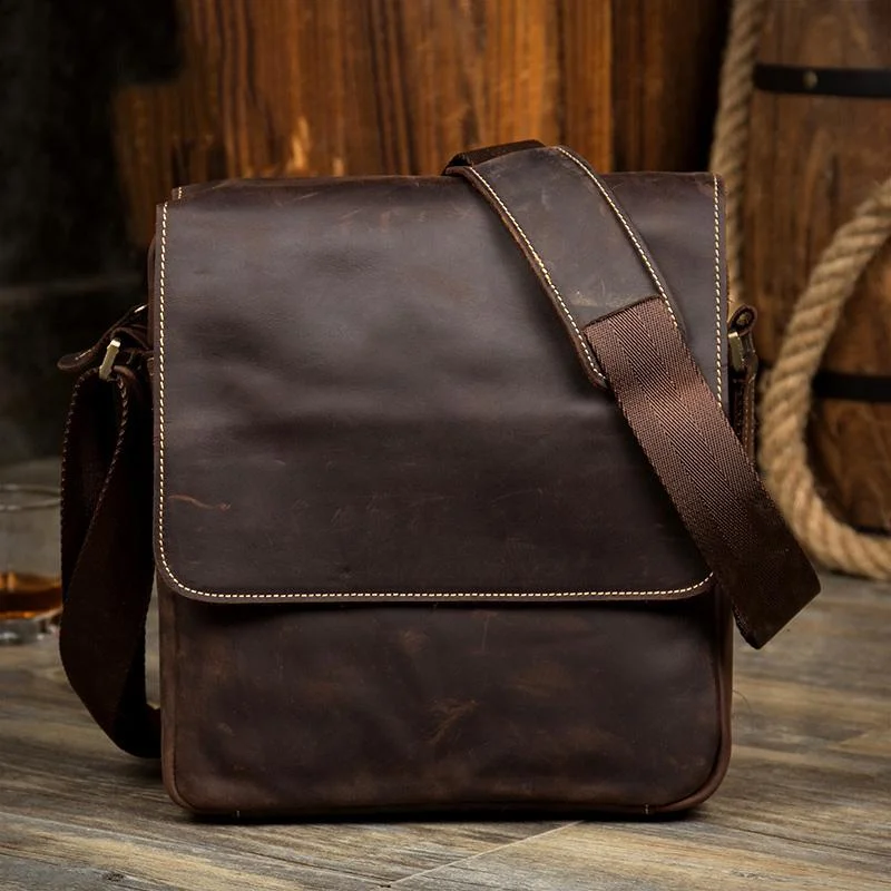 Dark Brown Cool Leather 10 inches Small Vertical Side Bags Messenger Bags Courier Bag for Men Trendy And Classic Bags Now At Unbeatable Discounts Dark Brown Cool Leather 10 inches Small Vertical Side Bags Messenger Bags Courier Bag for Men Trendy And Classic Bags Now At Unbeatable Discounts