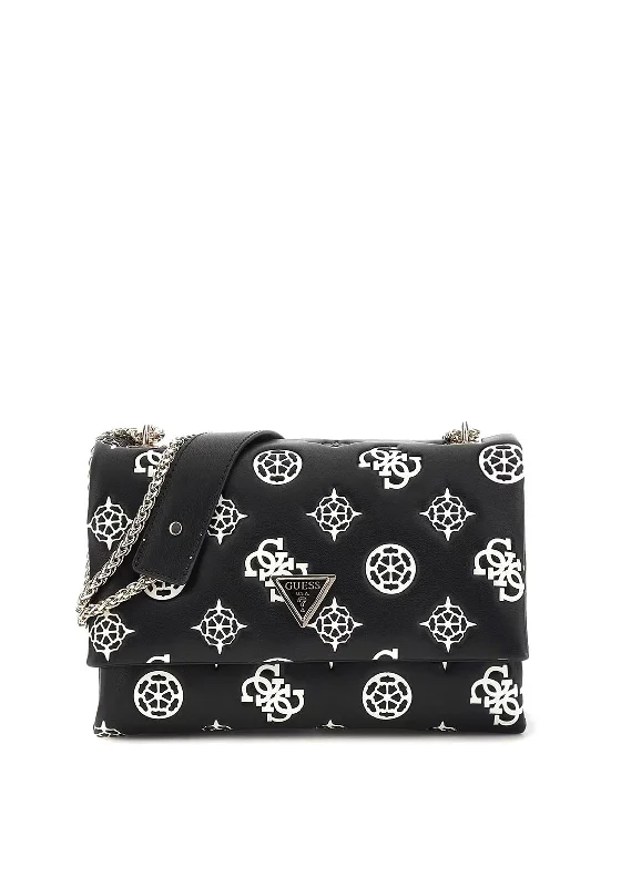 Guess Deesa Peony 4G Logo Crossbody Bag, Black Luxury Handbags, Budget-Friendly