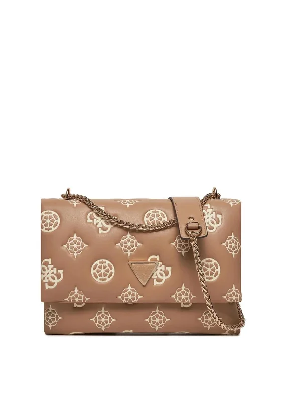 Guess Deesa Peony 4G Logo Crossbody Bag, Taupe Stylish Totes, Special Discounts
