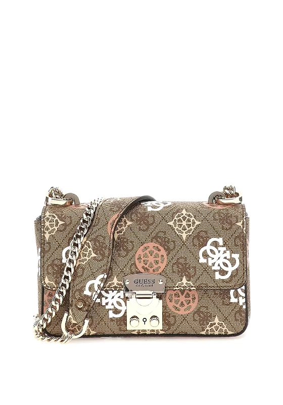 Guess Eliette Peony 4G Logo Mini Crossbody Bag, Latte Statement Bags, Shop Today