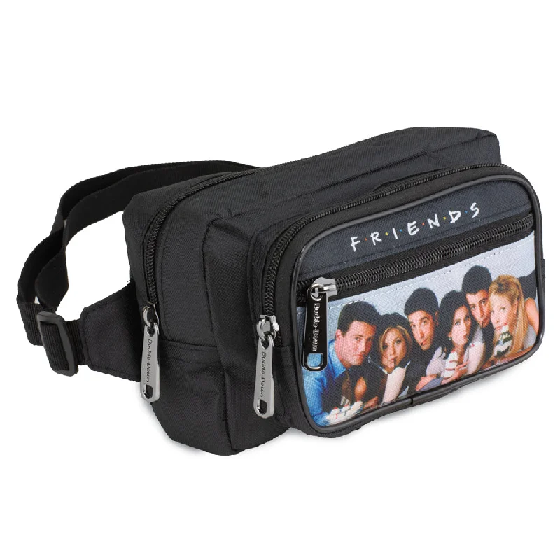 Fanny Pack - FRIENDS Vivid 6-Character Milk Shake Pose Black White Multi Color Stylish And Durable Handbags At Great Value Fanny Pack - FRIENDS Vivid 6-Character Milk Shake Pose Black White Multi Color Stylish And Durable Handbags At Great Value