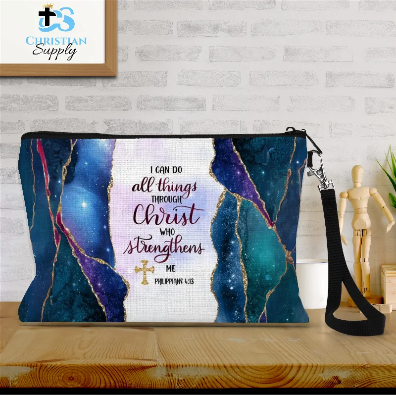 I Can Do All Things Through Christ Who Strengthens Me Blue Wristlet Iconic Fashion Bags At Unbeatable Savings I Can Do All Things Through Christ Who Strengthens Me Blue Wristlet Iconic Fashion Bags At Unbeatable Savings