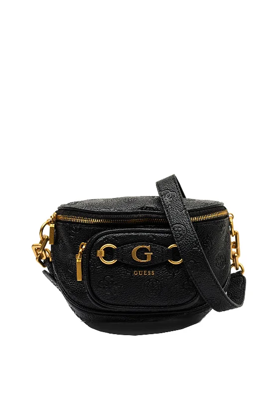Guess Izzy Peony Mini Crossbody Bag, Black Stylish Totes With Special Discounts