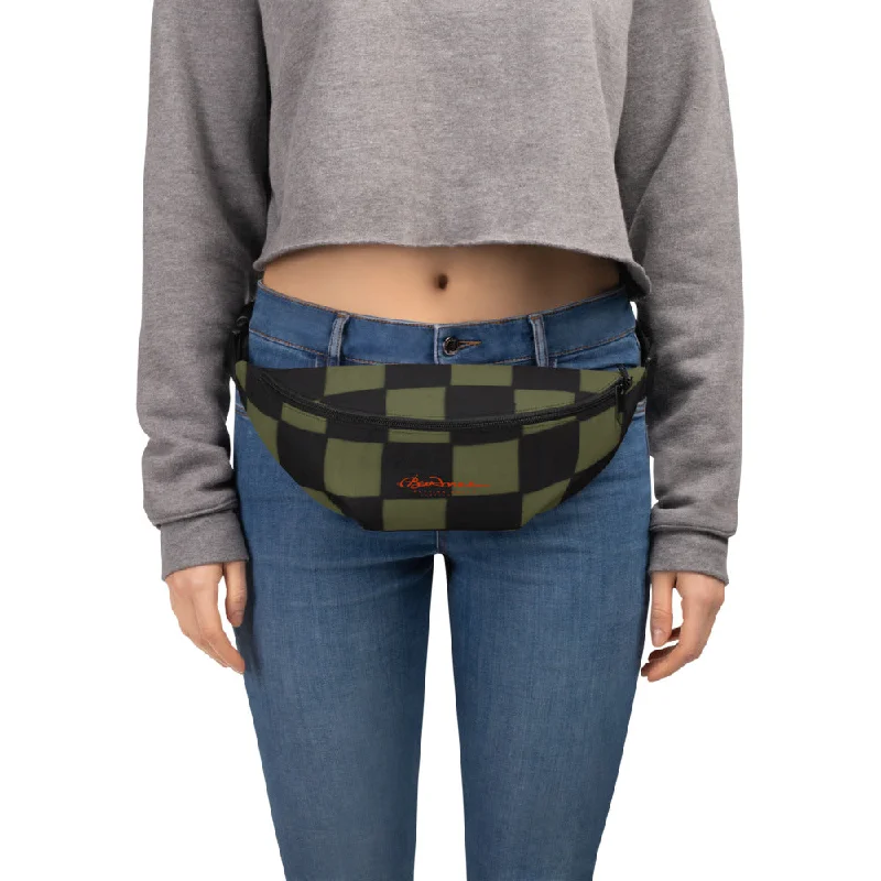 Khaki Checkerboard Fanny Pack Timeless Handbags, Flash Sale