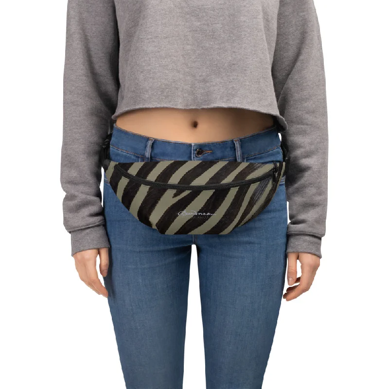 Khaki Zebra Fanny Pack Luxury Handbags At Budget-Friendly Rates