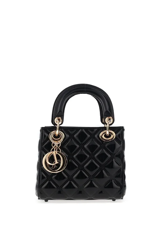 Zen Collection Diamond Quilt Patent Mini Grab Bag, Black Huge Handbag Markdowns – Update Your Collection Now