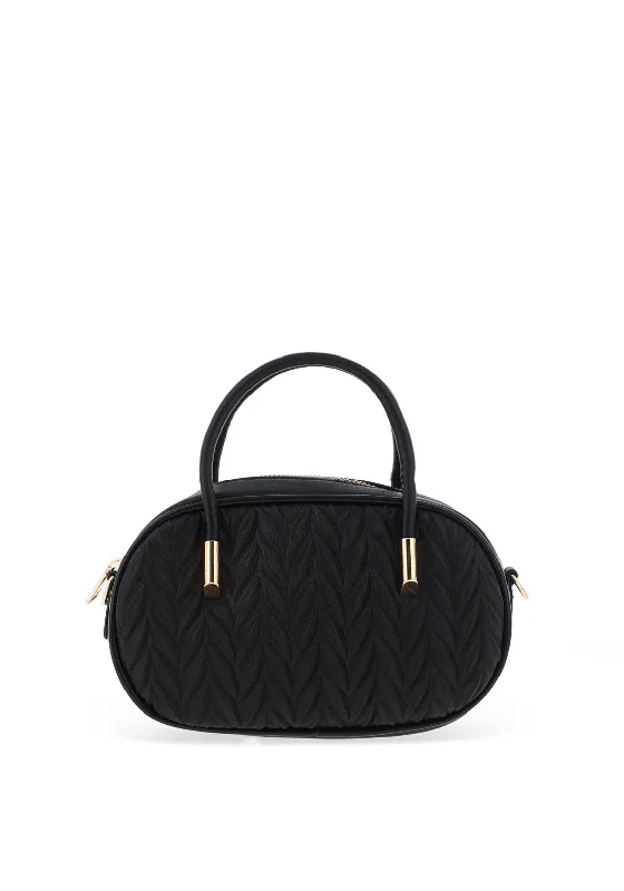 Zen Collection Woven Print Quilted Mini Grab Bag, Black Elevate Your Style With Our Handbag Sale Zen Collection Woven Print Quilted Mini Grab Bag, Black Elevate Your Style With Our Handbag Sale