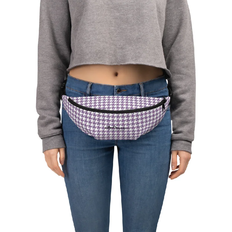 Lilac Houndstooth Fanny Pack Luxury Handbags, Budget-Friendly
