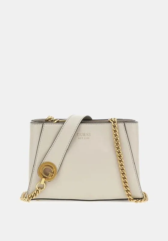 Guess Masie Mini Crossbody Bag, Stone Premium Handbags At Unbeatable Markdowns
