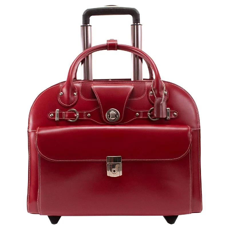 McKlein USA Edgebrook 15" Leather Wheeled Laptop Briefcase Elegant Totes At Limited-Time Prices