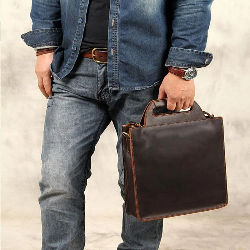 Mens Brown Coffee Handbag Genuine Leather Cool Vintage Shoulder Bag for Men Premium Quality Bags At Affordable Prices Mens Brown Coffee Handbag Genuine Leather Cool Vintage Shoulder Bag for Men Premium Quality Bags At Affordable Prices