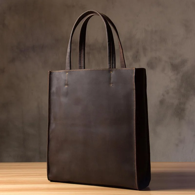 Mens Coffee Black Tote Bag Leather Vintage Cool Handbag Shoulder Bag for Men Chic Bags, Shop Now Mens Coffee Black Tote Bag Leather Vintage Cool Handbag Shoulder Bag for Men Chic Bags, Shop Now