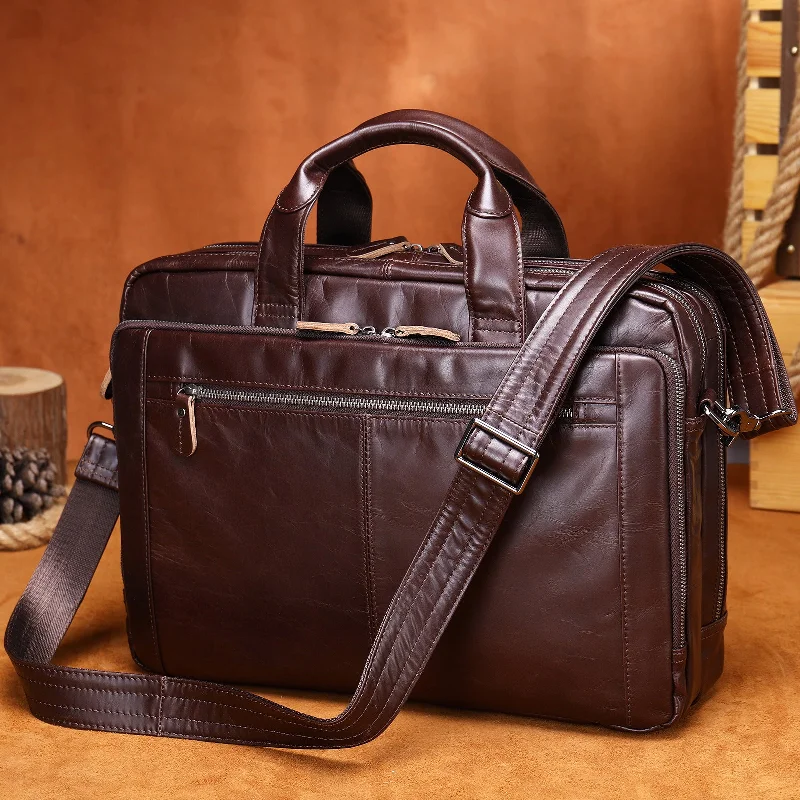 Men's Hand-carrying Genuine Leather Briefcase Upgrade Your Look With Fashionable Bags Men's Hand-carrying Genuine Leather Briefcase Upgrade Your Look With Fashionable Bags