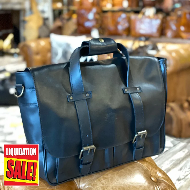 Montana Portfolio XL Briefcase Legal Size in Black Leather - Harley Logo - FINAL SALE - no exchange - 35% off Must-Have Bags At Irresistible Discounts Montana Portfolio XL Briefcase Legal Size in Black Leather - Harley Logo - FINAL SALE - no exchange - 35% off Must-Have Bags At Irresistible Discounts