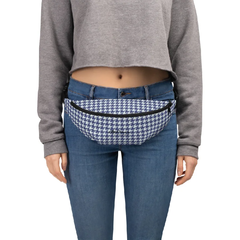 Navy Blue Houndstooth Fanny Pack Shop Stylish Bags At Unbeatable Prices