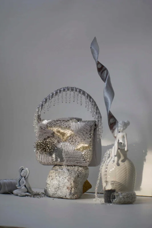 Ocean Skies Silver Mini Flap Bag Fashion Bags, Limited Offer