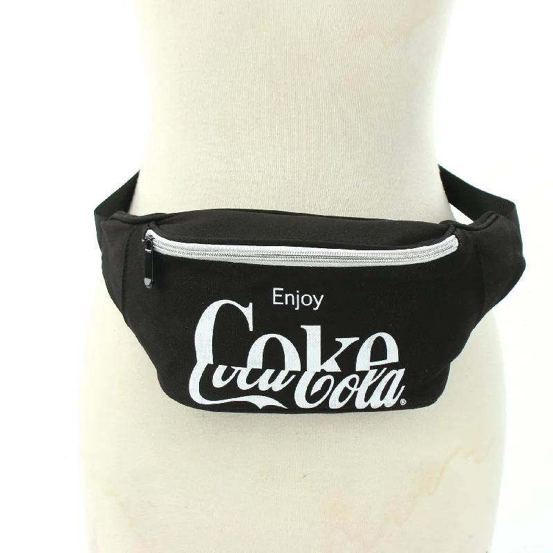 Officially Licensed Coca-Cola CS Script Fanny Pack in Nylon Material Trendy Handbags, Limited-Time Sale Officially Licensed Coca-Cola CS Script Fanny Pack in Nylon Material Trendy Handbags, Limited-Time Sale