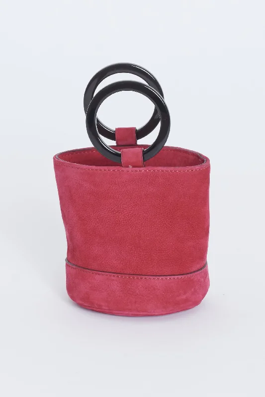 Pink Suede Mini Bonsai Preowned Bucket Bag Designer Bags At Low Prices