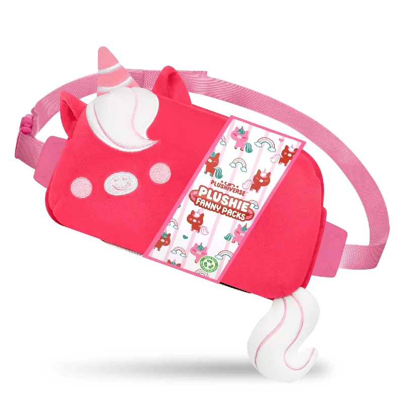 Plushiverse Ruby Red Unicorn Plushie Fanny Pack Stylish Totes With Special Discounts