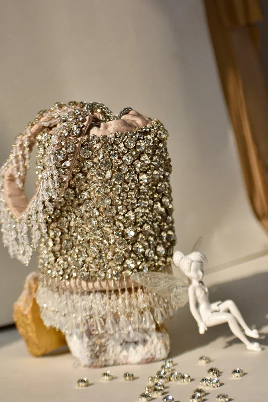 Rhinestones mini bucket bag with handle Designer Bags At Lower Prices