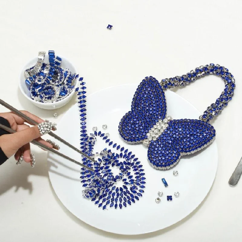 Sapphire Rhinestone Mini Butterfly Bag Trendy And Timeless Handbags Now On Sale