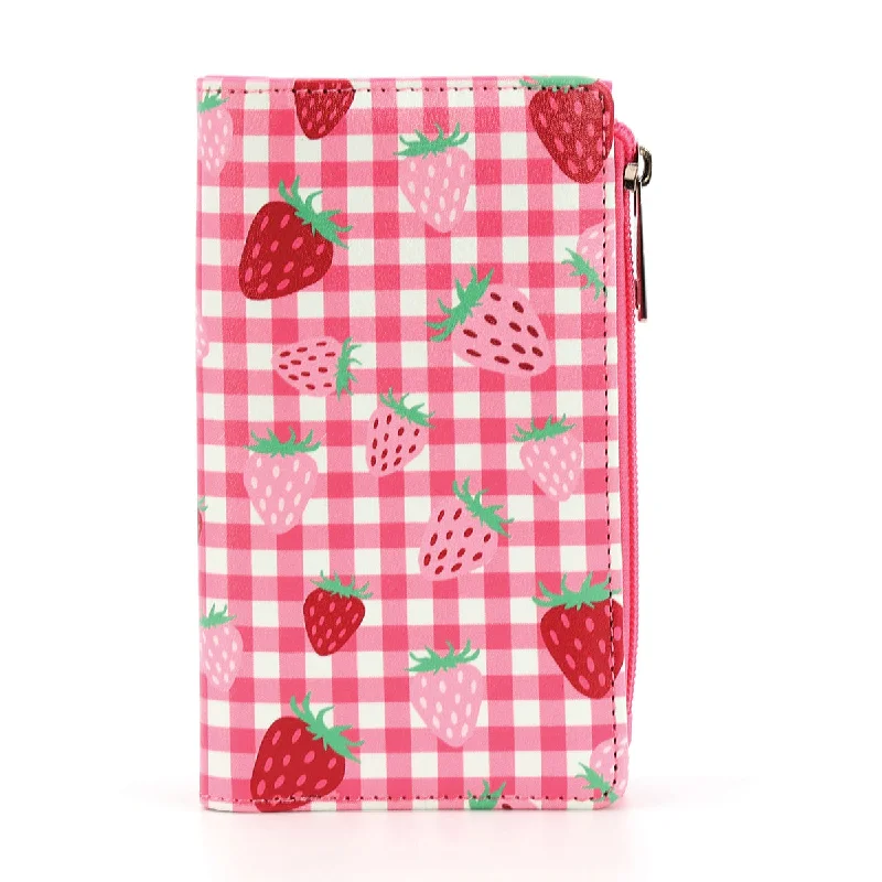 Strawberry Gingham Wallet Luxury Bags, Budget Prices