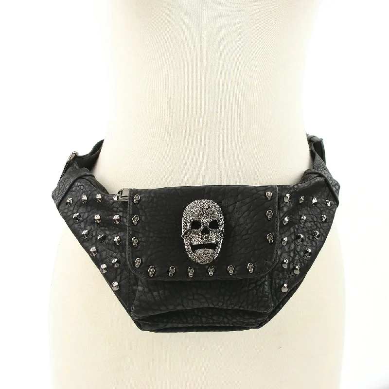 Studded Skull Fanny Pack Bag in Vinyl The Ultimate Handbag Sale – Elegant Styles At Lower Prices Studded Skull Fanny Pack Bag in Vinyl The Ultimate Handbag Sale – Elegant Styles At Lower Prices