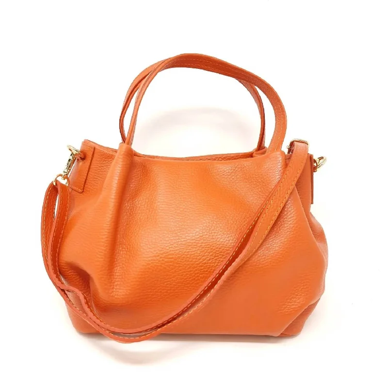Brooke Leather Bag In Orange Premium Bags, Special Prices