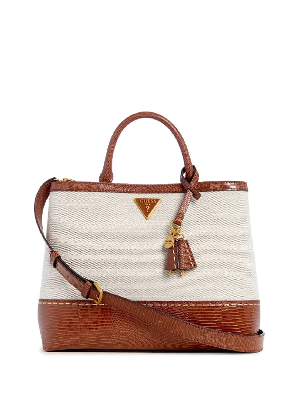 Brown White Zabry Girlfriend Satchel Bag Chic Bags, Shop Now & Save