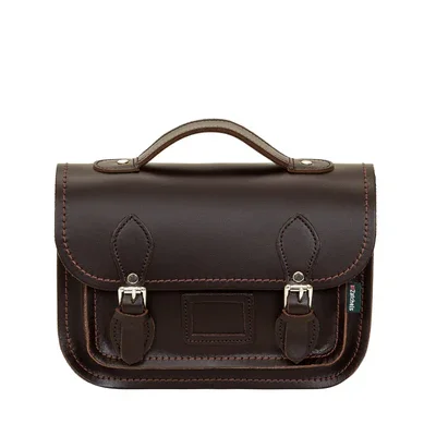 Leather Midi Satchel - Dark Brown Best Deals On Premium Handbags