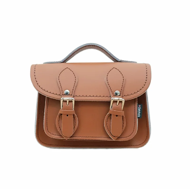 Handmade Leather Micro Satchel - Burnt Orange Flash Sale On Handbags