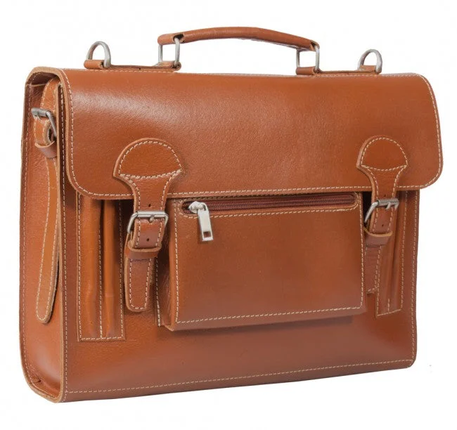 HIDEONLINE VINTAGE TAN BRIDLE LEATHER SLIMLINE SATCHEL BACKPACK Elegant Bags, Limited Stock Available