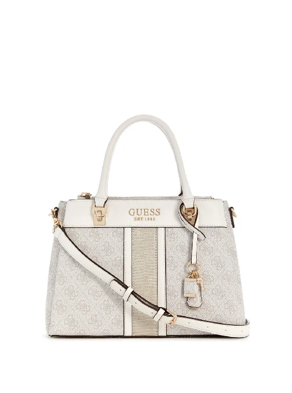 White Logo Cristiana Satchel Bag Affordable Elegance, Grab Yours Now