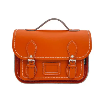 Leather Midi Satchel - Orange Timeless Handbags At Reduced Prices