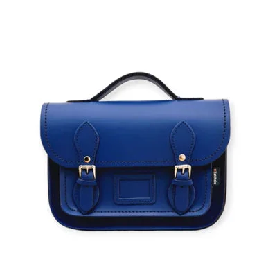 Leather Midi Satchel - Royal Blue Statement Bags With Exclusive Savings