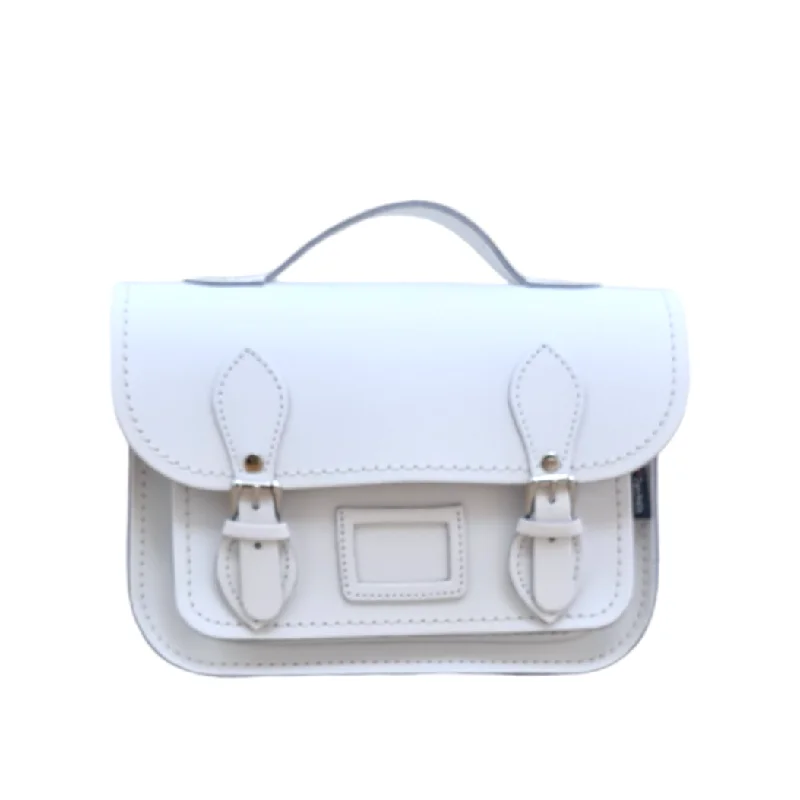 Leather Midi Satchel - White Sleek And Stylish Handbags At Lower Prices